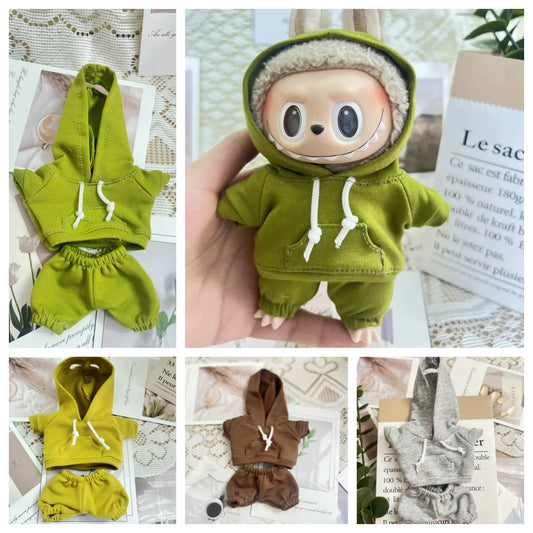 EXO 1/12 Doll LABUBU Hoodie Set Suitable for 15Cm Ropa Labubu Doll Toys Casual Sports Hoodies